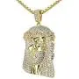 VANAXIN Gold Jesus Piece Pendant of Christ Pendant Necklace 24 Chain for Men Gold Punk Hip Hop Jewelry