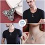 FaithHeart S925 Sterling Silver Viking Pentagram Pentacle Necklace Pagan Wicca Pendant Necklace for Women Men-Can Engrave