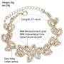 mecresh Flower Teardrop Earring and Bracelets Silver/Gold/Champagne Bridal Jewelry Sets for Women mecresh Flower Teardrop Earring and Bracelets Silver/Gold/Champagne Bridal Jewelry Sets for Women