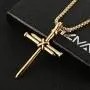 HZMAN Antique Nail Cross Stainless Steel Pendants Christian Necklace 22+2 Inch Chain HZMAN Antique Nail Cross Stainless Steel Pendants Christian Necklace 22+2 Inch Chain