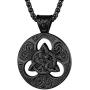 PROSTEEL Stainless Steel Celtic Knot Necklace, Black/18K Real Gold Plated, Irish Jewelry for Men Women, 22-24 Inch Adjustable, Come Gift Box