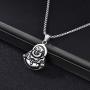 BBBGEM Men Women Buddha Necklace Yogi Meditation Jewelry, Steel Siddhattha Gotama Head & Praying Hand Pendant Necklace,Buddhism Buddhist Amulet Necklace, Pilgrimage Gift (Gift Box Included)