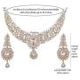 Touchstone Indian Bollywood Intricately Crafted Diamond Look Rhinestone Crystal Colorful Wedding Designer Jewelry Necklace Set in Gold and Silver Tone for Women.