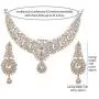 Touchstone Indian Bollywood Intricately Crafted Diamond Look Rhinestone Crystal Colorful Wedding Designer Jewelry Necklace Set in Gold and Silver Tone for Women.