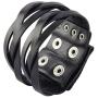 Jeilwiy Punk Leather Wristbands for Men Bracelets Handmade Wide Cuff Bangle Braided Jewelry Black Brown Adjustable - Teen Girls Boys Punk Fathers Gifts