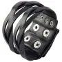 Jeilwiy Punk Leather Wristbands for Men Bracelets Handmade Wide Cuff Bangle Braided Jewelry Black Brown Adjustable - Teen Girls Boys Punk Fathers Gifts