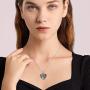 KINGWHYTE Urn Necklaces for Ashes for Women 925 Sterling Silver Two Tone Angel Heart Shape Cremation Jewelry for Ashes of Loved Ones Keepsake