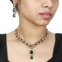 MUCH-MORE Indian Bollywood Traditional Maang Tikka with Kundan Necklace Earrings Set Ethnic Wedding Party Designer Jewelry for Women