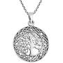 AeraVida Mystic Celtic Frame Eternal Tree of Life .925 Sterling Silver Pendant Necklace