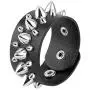 HZMAN Unisex Black Metal Spike Studded Punk Rock Biker Wide Strap Leather Bracelet HZMAN Unisex Black Metal Spike Studded Punk Rock Biker Wide Strap Leather Bracelet