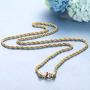 Jstyle 3Pcs 3MM Stainless Steel Twist Rope Chain Necklace for Men Women Silver/Gold/Black Tone,16-30 Inches