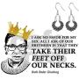 RBG Dissent Collar Earrings Sterling Silver RBG Gifts Dangle Drop Earrings Jewelry Gifts for Mothers Fans of Ruth Bader Ginsburg