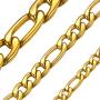 ChainsHouse 4-13mm Figaro Chain Necklace Stainless Steel/18K Gold Plated Figaro Link Chain for Men Women, 18''-30'', Send Gift Box