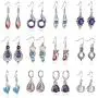 RWQIAN 12 Pairs Crystal Dangle Earring for Women Girls Boho Teardrop Moonstone Vintage Hoop Hook Drop Earring Jewelry Set Gifts RWQIAN 12 Pairs Crystal Dangle Earring for Women Girls Boho Teardrop Moonstone Vintage Hoop Hook Drop Earring Jewelry Set Gifts