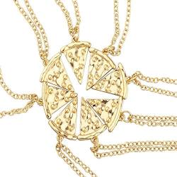 Lux Accessories BFF Best Friends Forever Pizza Pie Slice Necklace Set (8PC)