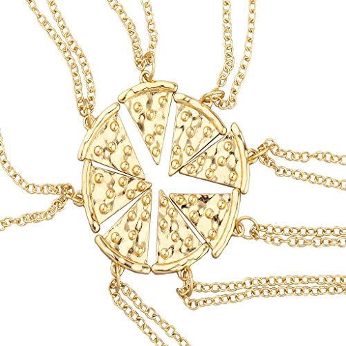 Lux Accessories BFF Best Friends Forever Pizza Pie Slice Necklace Set (8PC)