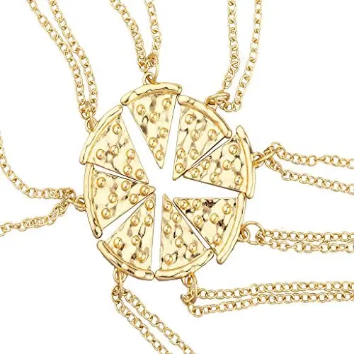 Lux Accessories BFF Best Friends Forever Pizza Pie Slice Necklace Set (8PC) Lux Accessories BFF Best Friends Forever Pizza Pie Slice Necklace Set (8PC)