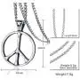 HUANIAN Stainless Steel Classic Peace Sign Love Hippie Pendant Necklace, 24 inch Chain
