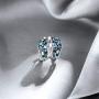 Santuzza Blue Spinel Earrings 925 Sterling Silver Shimmering Stone Cubic Zirconia Glamorous Fashion Jewelry