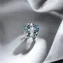 Santuzza Blue Spinel Earrings 925 Sterling Silver Shimmering Stone Cubic Zirconia Glamorous Fashion Jewelry