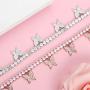 PY Bling Butterfly Necklace Choker Tennis Chain 4mm Rose Gold/White Gold Plated Bling Iced Out CZ Jewelry Gift for Women Teen Girls