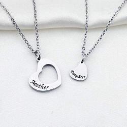 KUIYAI Mother Daughter Necklace Set of 2 Matching Heart Mom and Me Jewelry