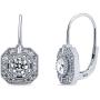 BERRICLE Rhodium Plated Sterling Silver Cubic Zirconia CZ Art Deco Leverback Fashion Dangle Drop Earrings