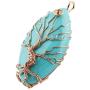SUNYIK Oval Stone Tree of Life Necklace,HandmadeHealing Crystal Wire Wrapped Pendant Jewelry for Unisex