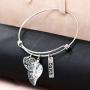 Uloveido Mustard Seed Faith Tree Bangle Bracelet, Stainless Steel, with Glass Charm Bottle Case Y757
