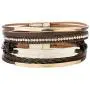 YOOCOOL Multi-Layer Handmade Leather Bracelet Braided Wrap Cuff Bangle with Alloy Magnetic Clasp Beaded Wrist Bracelets Jewelry for Women Gift YOOCOOL Multi-Layer Handmade Leather Bracelet Braided Wrap Cuff Bangle with Alloy Magnetic Clasp Beaded Wrist Bracelets Jewelry for Women Gift