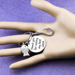 Father In law Gift Mother In law Jewelry Fishing Lure Jewelry Fisherman Gift Funny Keychain for Bride Father Grooms Father(Best Catch-KR)