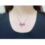 DMOMSA Lilac Purple Dragonfly Pendant Necklace Jewelry Gift, Woman Gift Suitable for Birthday Party Anniversary Valentines Day