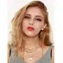 Layered Choker Necklace for Women,Heart Locket Pendant Necklaces with Dainty Chain, 14k Warm-Gold Plated, Delicate Gifts for women teen girls
