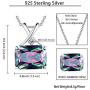 Hipunk 925 Sterling Silver Mystic Fire Topaz Women Necklace/Earrings Crystal Mystic Rainbow Topaz Jewelry Birthday Jewellery