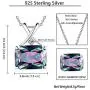 Hipunk 925 Sterling Silver Mystic Fire Topaz Women Necklace/Earrings Crystal Mystic Rainbow Topaz Jewelry Birthday Jewellery