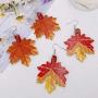 6Pairs Autumn Pumpkin Maple Leaf Sunflower Thanksgiving Day Food Vegetables Turkey Leather Drop Earrings for Women Girls Fall Festival Jewelry