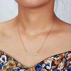 Moronly Personalized Name Necklace for Women 316 Stainless Steel Nameplate Pendant Necklace Hypoallergenic Jewelry