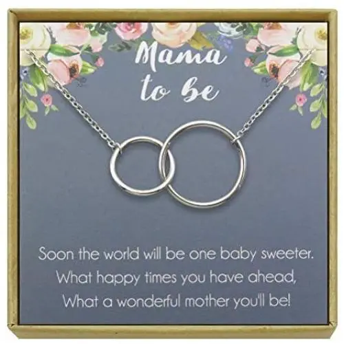 IDLAN Mom to Be Gift Pregnancy Gift New Mom Gift Expectant Mother Necklace 2 Interlocking Infinity Circles Necklace IDLAN Mom to Be Gift Pregnancy Gift New Mom Gift Expectant Mother Necklace 2 Interlocking Infinity Circles Necklace