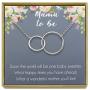 IDLAN Mom to Be Gift Pregnancy Gift New Mom Gift Expectant Mother Necklace 2 Interlocking Infinity Circles Necklace