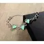 Leafael Infinity Love Crystal Heart Bundle Jewelry Set Opal Jade Green Healing Stone for Luck Gifts for Women Necklace Earrings Bracelet, Silver-tone