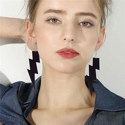 Gmillions Womens Lightning Hook Earrings Dangle Drop Resin Acrylic Lighting Bolt Drop Neon Earrings for Girls Bridal Party 4 pcs