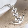 925 Sterling Silver Engraved Anchor Pendant Pirate Nautical Necklace Sailors Jewelry Gifts for Men Women