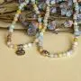 Bivei 108 Mala Beads Bracelet - Genuine Gemstone Mala Prayer Beads Lotus Charm Meditation Necklace