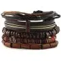 HZMAN Wrap Bracelets Men Women, Hemp Cords Wood Beads Ethnic Tribal Bracelets, Leather Wristbands HZMAN Wrap Bracelets Men Women, Hemp Cords Wood Beads Ethnic Tribal Bracelets, Leather Wristbands