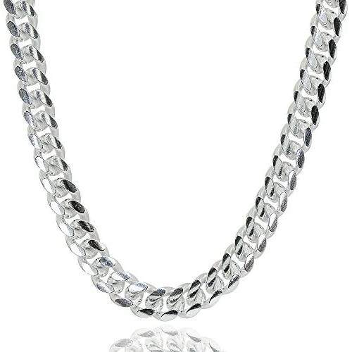 Sterling Silver 4.5mm Miami Cuban Curb Link Chain Necklace for Men Women