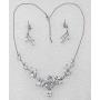 Faship Gorgeous CZ Crystal Floral Necklace Earrings Set