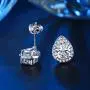 BaubleStar Silver Teardrop Crystal Pendant Necklace Stud Earrings Wedding Jewelry Set BaubleStar Silver Teardrop Crystal Pendant Necklace Stud Earrings Wedding Jewelry Set