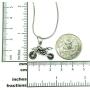 Dirt Bike Necklace, 20'' Stainless Chain with 3D Dirtbike Charm, Antique Silver Zinc Alloy Pendant on 304 Stainless Steel Snake Chain