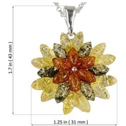 HolidayGiftShops Sterling Silver and Baltic Multicolored Amber Pendant Autumn