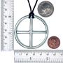 Sun Wheel Solar Cross Circle Jewelry Neo-paganism Norse Viking Celtic Wicca Pagan Protection Amulet Silver Pewter Unisex Mens Pendant Necklace Medallion Charm for men Black Adjustable Cord